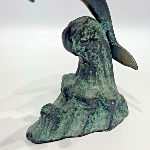 Vintage SPI San Pacific Int'l Bronze Dolphin Statue Sculpture 7.5 Inch Tall (B1) - Picture 7 of 11